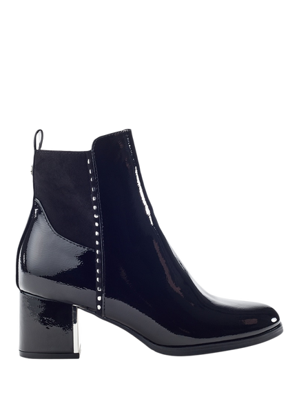 Moda in Pelle Panora Patent Block Heel Ankle Boots, Black, Black