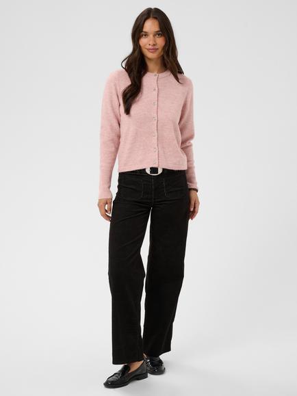 KAFFE Kaniel Knit Cardigan, Pale Mauve - view 2, Pale Mauve Melange