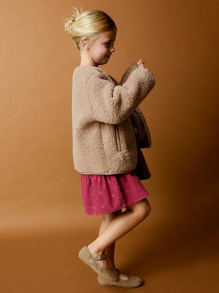 Mango Baby Teddy Fleece Jacket, Brown - view 2, Brown