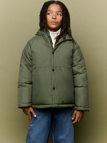 Mango Hooded Padded Coat, Khaki