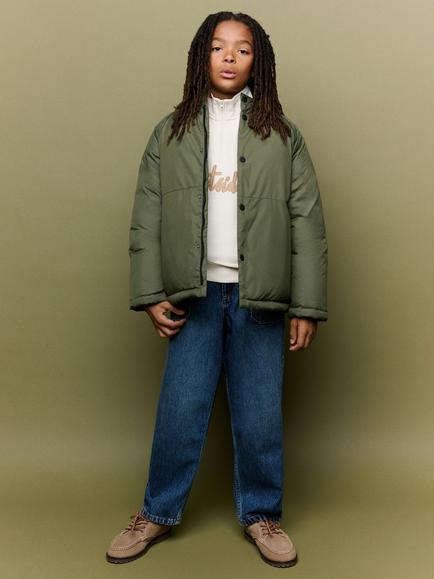 Mango Hooded Padded Coat - view 2, Khaki