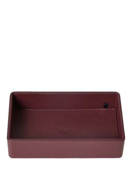 OSPREY LONDON Leather Coin & Jewellery Tray, Merlot