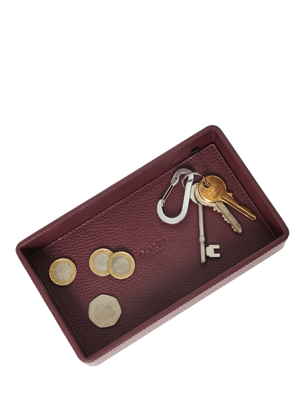 OSPREY LONDON Leather Coin & Jewellery Tray - view 2, Merlot