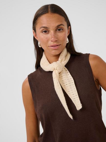 KAFFE Ivy Knit Scarf, Eggnog Melange - view 2, Eggnog Melange