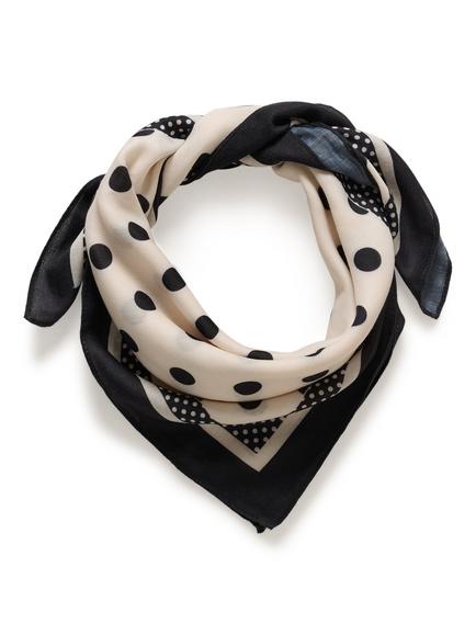 KAFFE Daphne Scarf, Polka Dot, Chalk/Black Dot