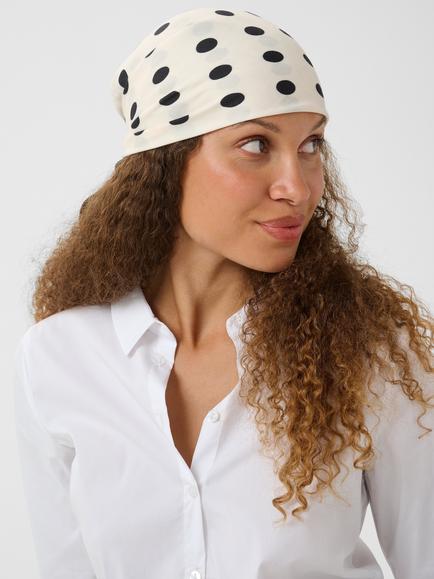 KAFFE Daphne Scarf, Polka Dot - view 2, Chalk/Black Dot