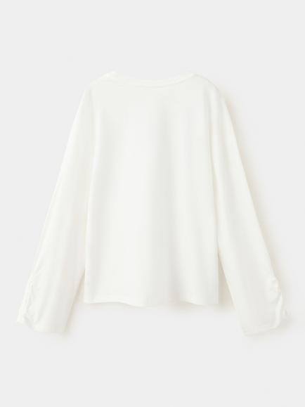 Mango Kids' Relaxed Peak Graphic Long Sleeve T-Shirt, Off White - view 2, Off White