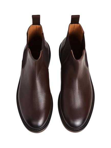 Hackett London Elsted Leather Chelsea Boots, Ebony Brown - view 2, Ebony Brown