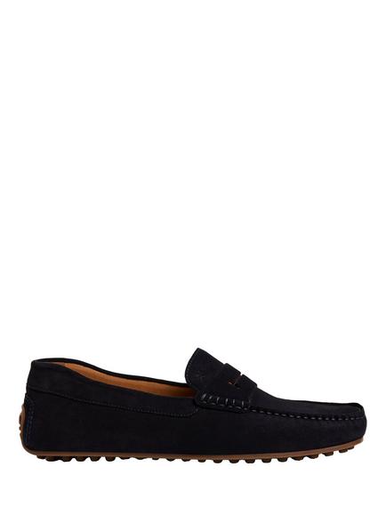 Hackett London Driver Saddle Suede Moccasin Shoes, Navy, Navy