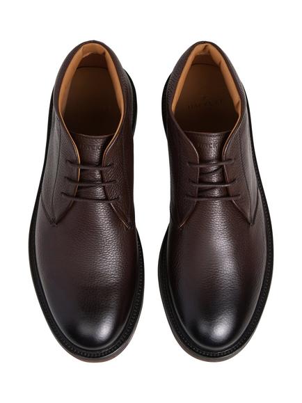 Hackett London Elsted Leather Chukka Boots, Ebony Brown - view 2, Ebony Brown