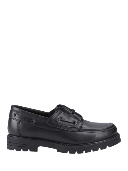Hush Puppies Kids' Lucy Chunky Leather Shoes, Black, Black