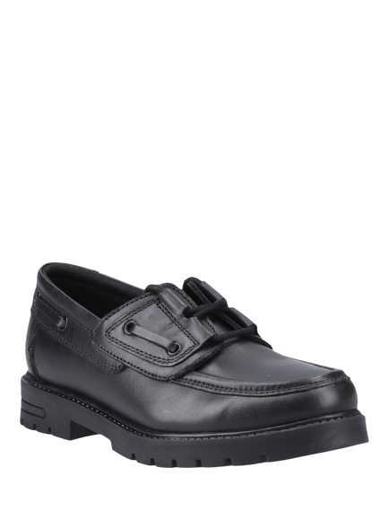 Hush Puppies Kids' Lucy Chunky Leather Shoes, Black - view 2, Black