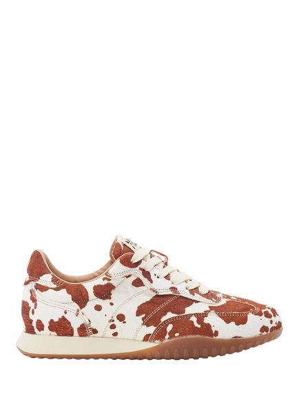 Moda in Pelle Aveline Lace Up Trainers, Brown/White, Brown/White