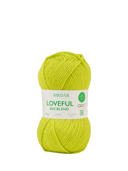 Sirdar Loveful Bio Blend Knitting Yarn, 100g, Luminous Lime