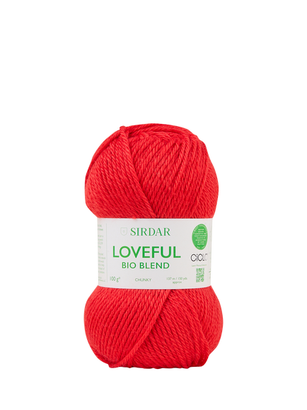 Sirdar Loveful Bio Blend Knitting Yarn, 100g, Radiant Red