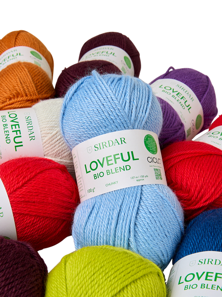 Sirdar Loveful Bio Blend Knitting Yarn, 100g - view 2, Vibrant Navy