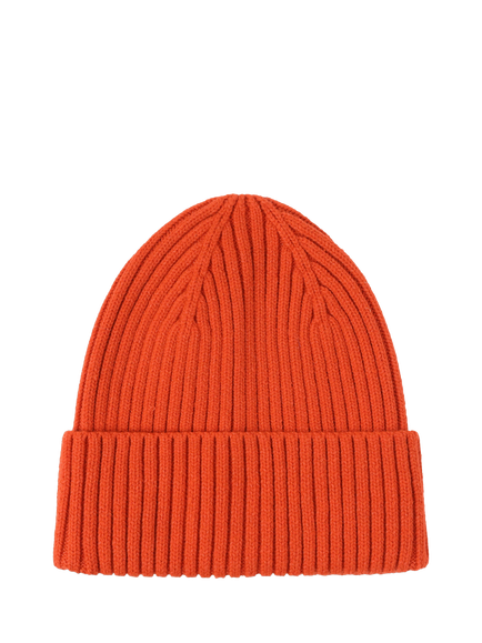 Lindex Kids' Rib Knit Beanie Hat, Orange, Orange
