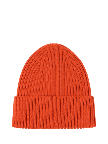 Lindex Kids' Rib Knit Beanie Hat, Orange - view 2, Orange