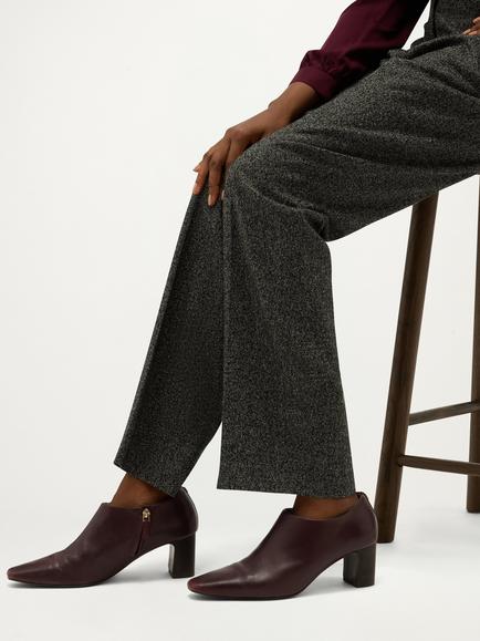 Hobbs Leona Leather Block Heel Shoe Boots, Purple - view 2, Purple