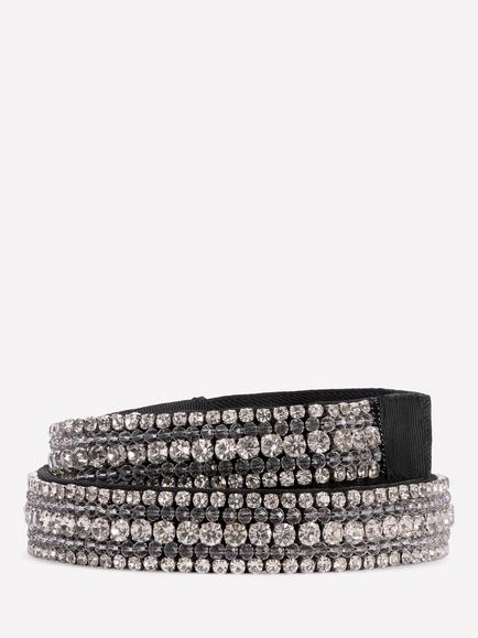 Boden Embellished Skinny Belt, Silver, Silver