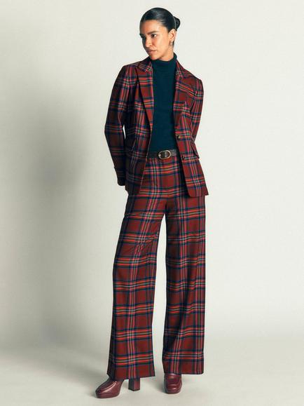 Boden Stamford Check Blazer, Brown/Blue, Brown/Blue