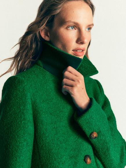Boden Aylesford Wool and Polyester Blend Coat, Fresh Green - view 2, Fresh Green