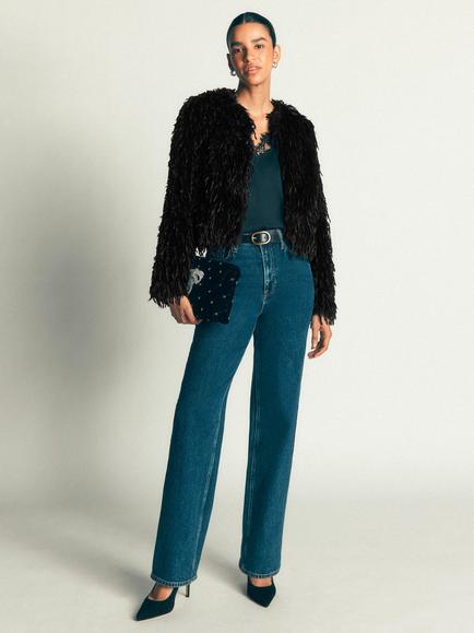 Boden Feather Short Jacket, Black, Black