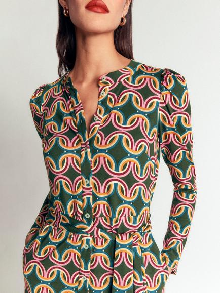 Boden Honor Column Midi Dress, Multi - view 2, Multi