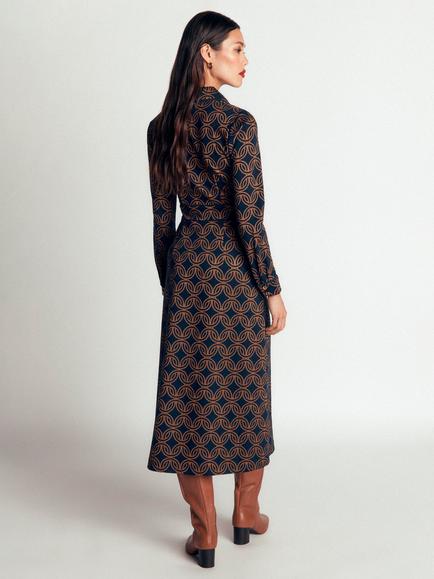 Boden Etta Ponte Midi Dress, Navy - view 2, Navy