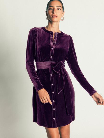 Boden Honor Velvet Column Dress, Nightshade, Nightshade