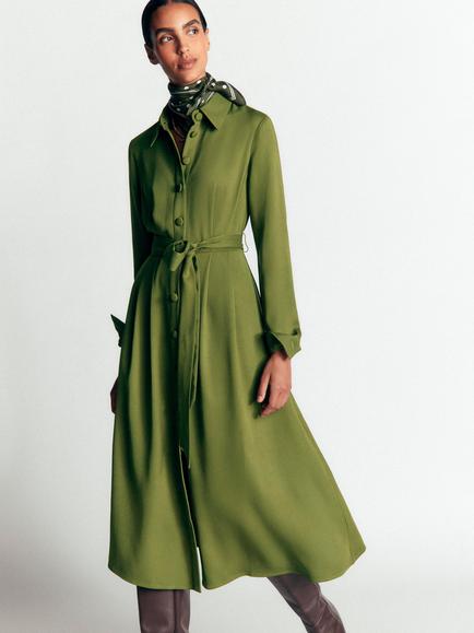 Boden Kate Midi Shirt Dress, Forest Green, Forest Green