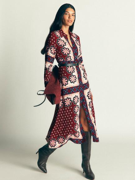 Boden Joanna Midi Shirt Dress containing LENZING™ ECOVERO™ Viscose, Multi