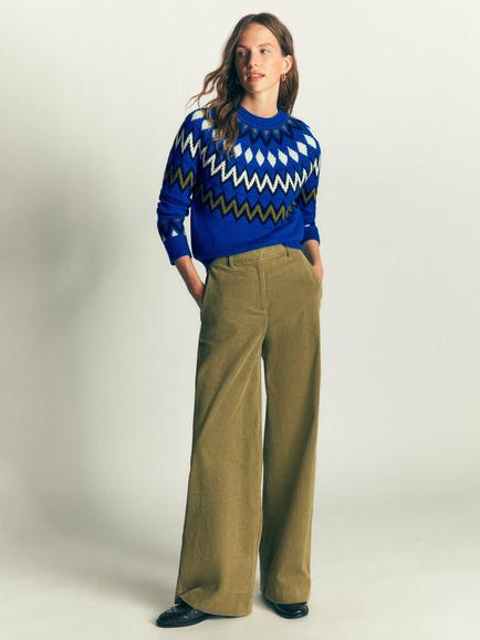 Boden Mae Fair Isle Jumper, Blue Yoke, Blue Yoke