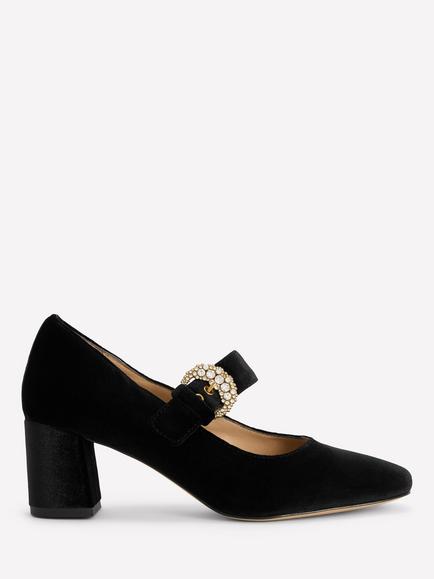 Boden Buckle Block Heel Mary Janes, Black, Black