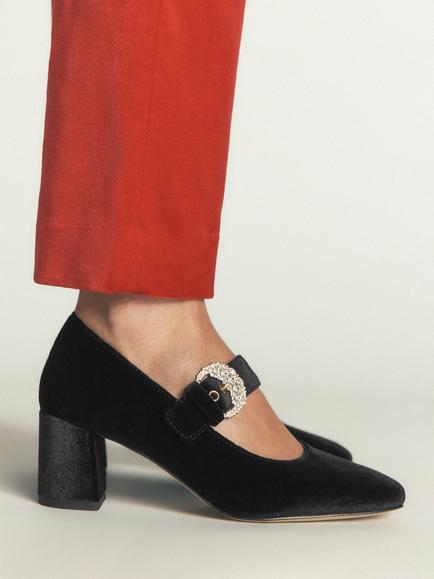 Boden Buckle Block Heel Mary Janes, Black - view 2, Black