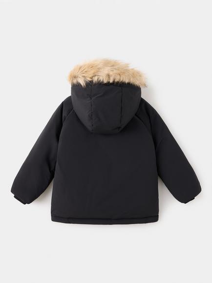 Mango Baby Padded Parka Jacket, Black - view 2, Black