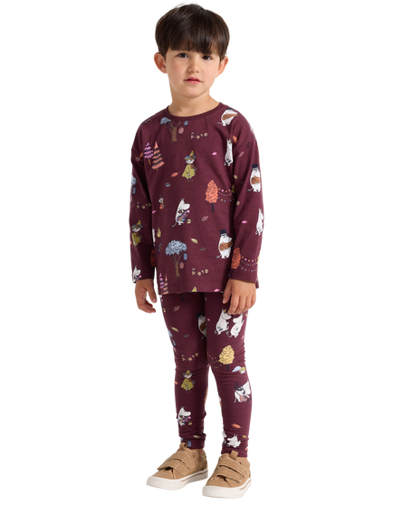 Lindex Kids' Moomin Leggings, Dark Lilac, Dark Lilac