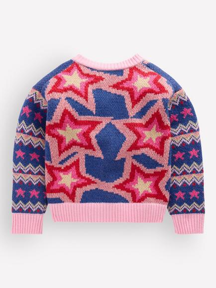 Mini Boden Kids' Knitted Cotton Blend Cardigan, Multi - view 2, Multi