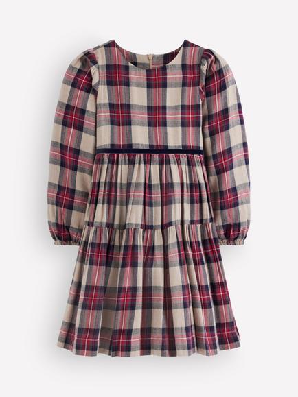 Mini Boden Kids' Posie Twirly Plaid Party Dress, Multi, Multi