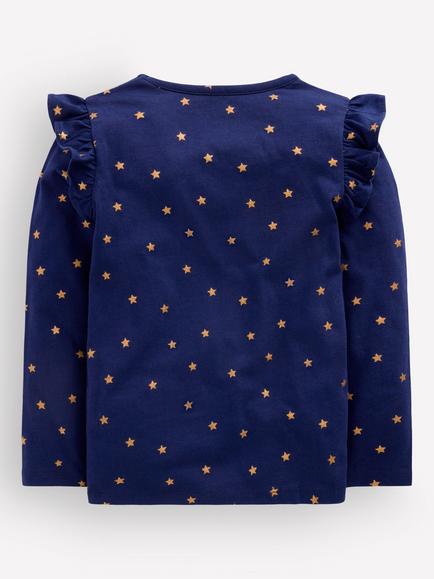 Mini Boden Kids' Long Sleeve Superstitch Unicorn T-Shirt, Blue/Multi - view 2, Blue/Multi