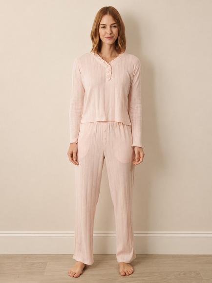 Their Nibs Cotton Pointelle Pyjama Set, Pink, Pink