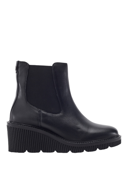 Moda in Pelle Parth Leather Wedge Heel Chelsea Boots, Black, Black