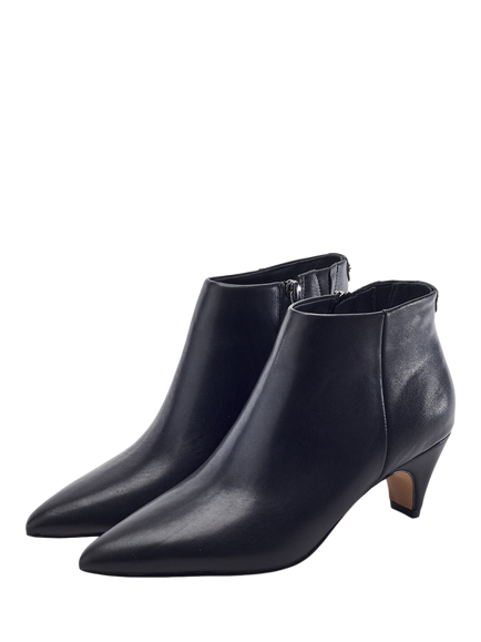 Moda in Pelle Prismara Leather Kitten Heel Ankle Boots, Black - view 2, Black