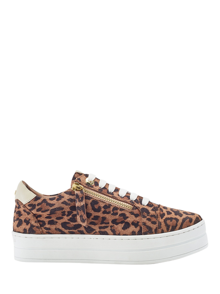 Moda in Pelle Abbee Suede Lace Up Slab Sole Trainers, Multi, Multi