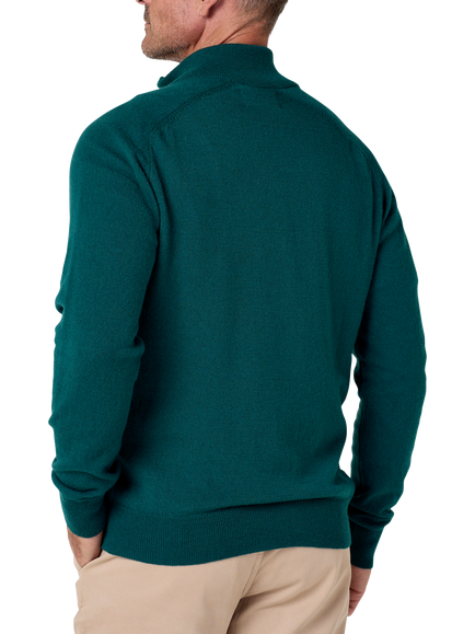 KOY Merino Wool Quarter-Zip Jumper - view 2, Teal