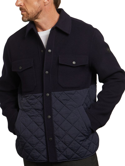 Guards London Horace Quilted Overshirt, Navy, Navy