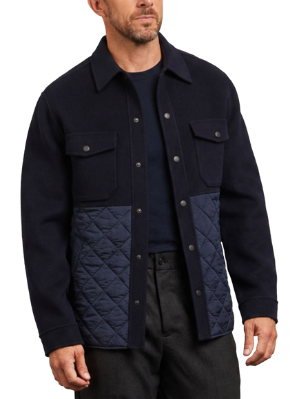 Guards London Horace Quilted Overshirt, Navy - view 2, Navy
