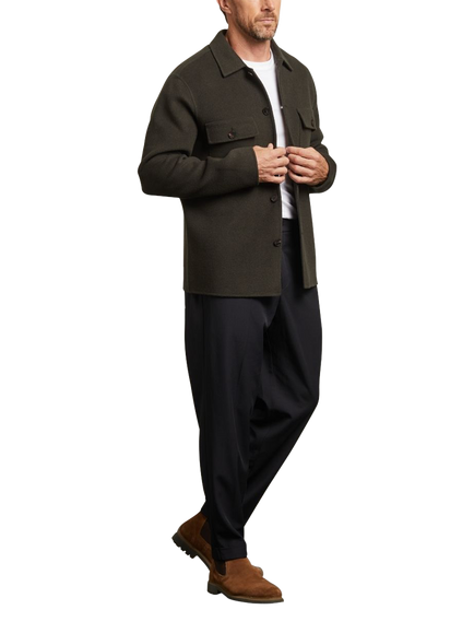 Guards London Oliver Wool Overshirt, Green - view 2, Green