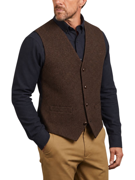 Guards London Robert Wool Waistcoat, Brown