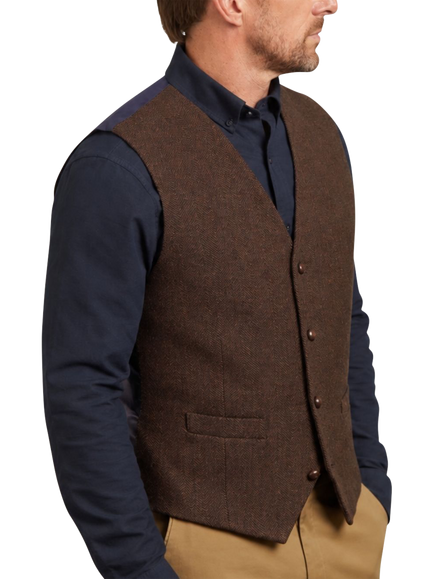Guards London Robert Wool Waistcoat - view 2, Brown
